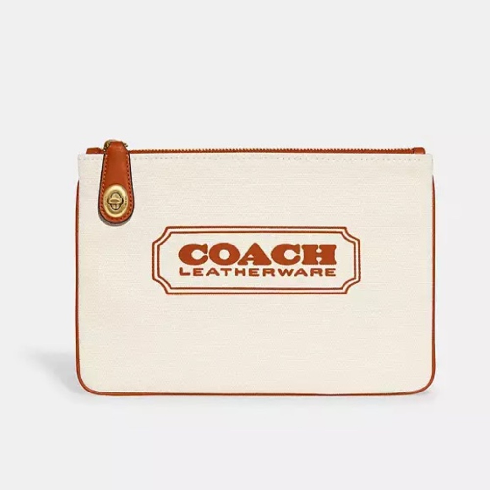 Coach Canvas Turnlock Pouch